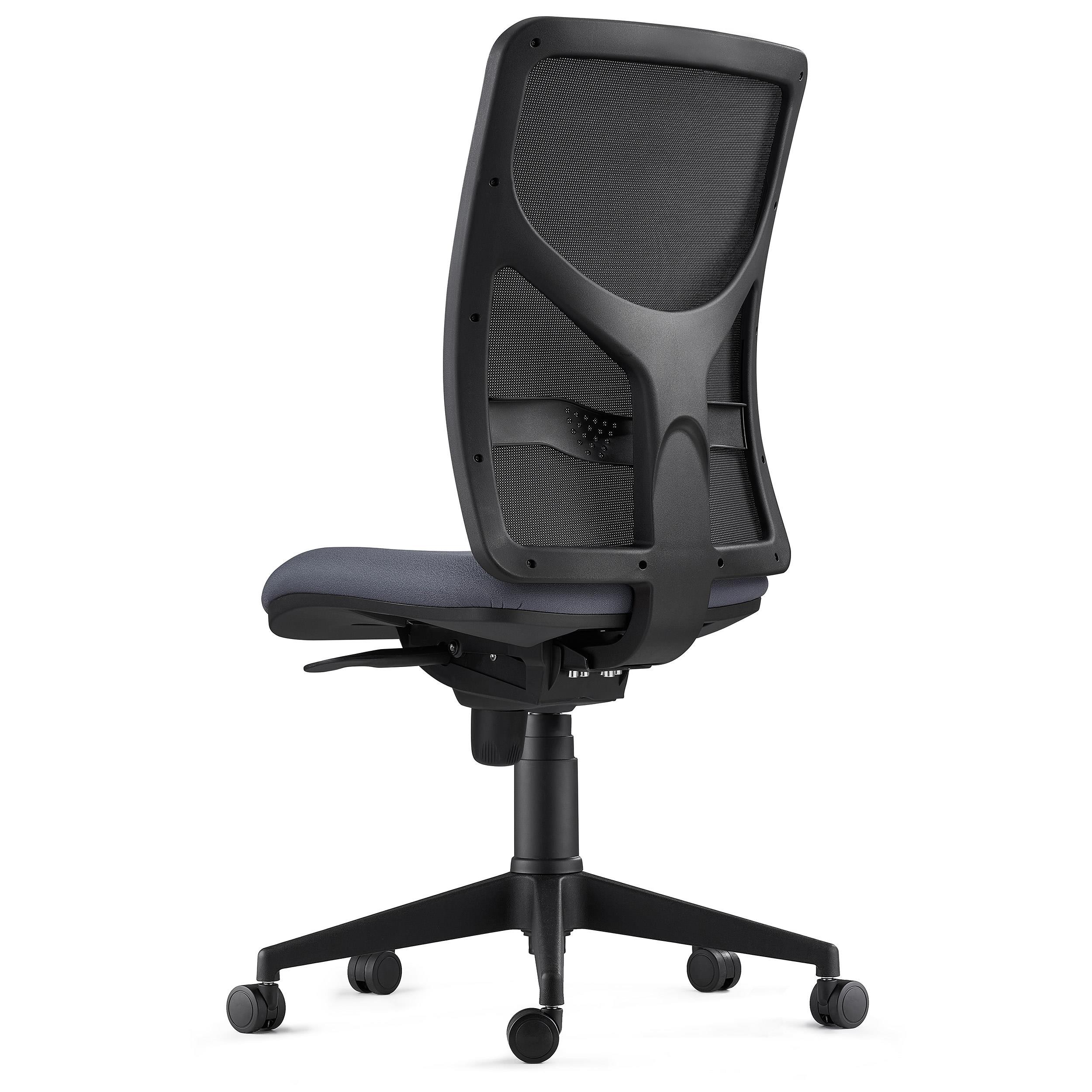 Silla de Oficina MILO, Sin Apoyabrazos, Soporte Lumbar, en Tela color Negro