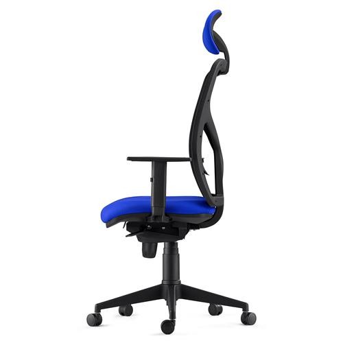 Silla de Oficina BAIKAL, Brazos Ajustables, Soporte Lumbar, en Tela color Negro