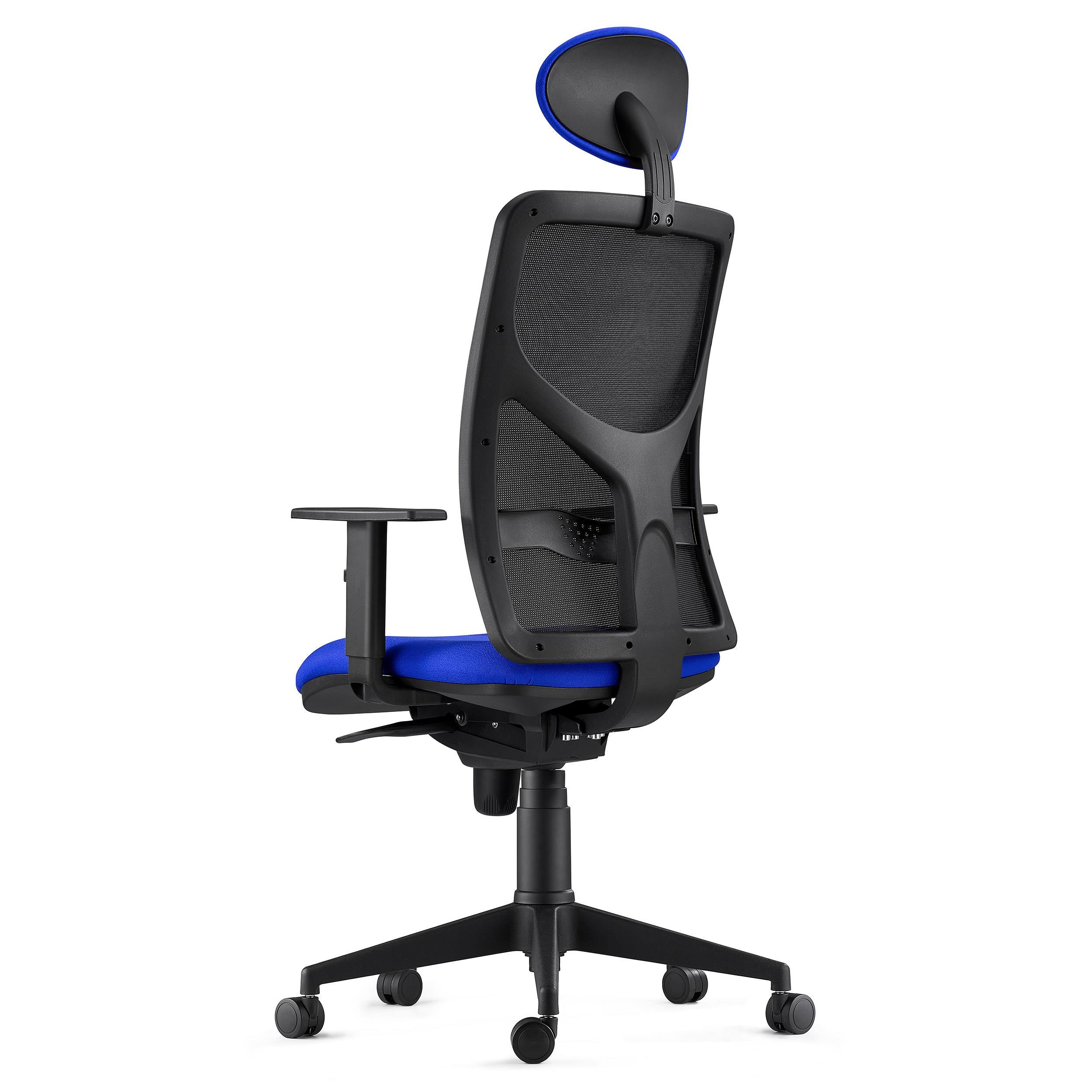 Silla de Oficina BAIKAL, Brazos Ajustables, Soporte Lumbar, en Tela color Negro