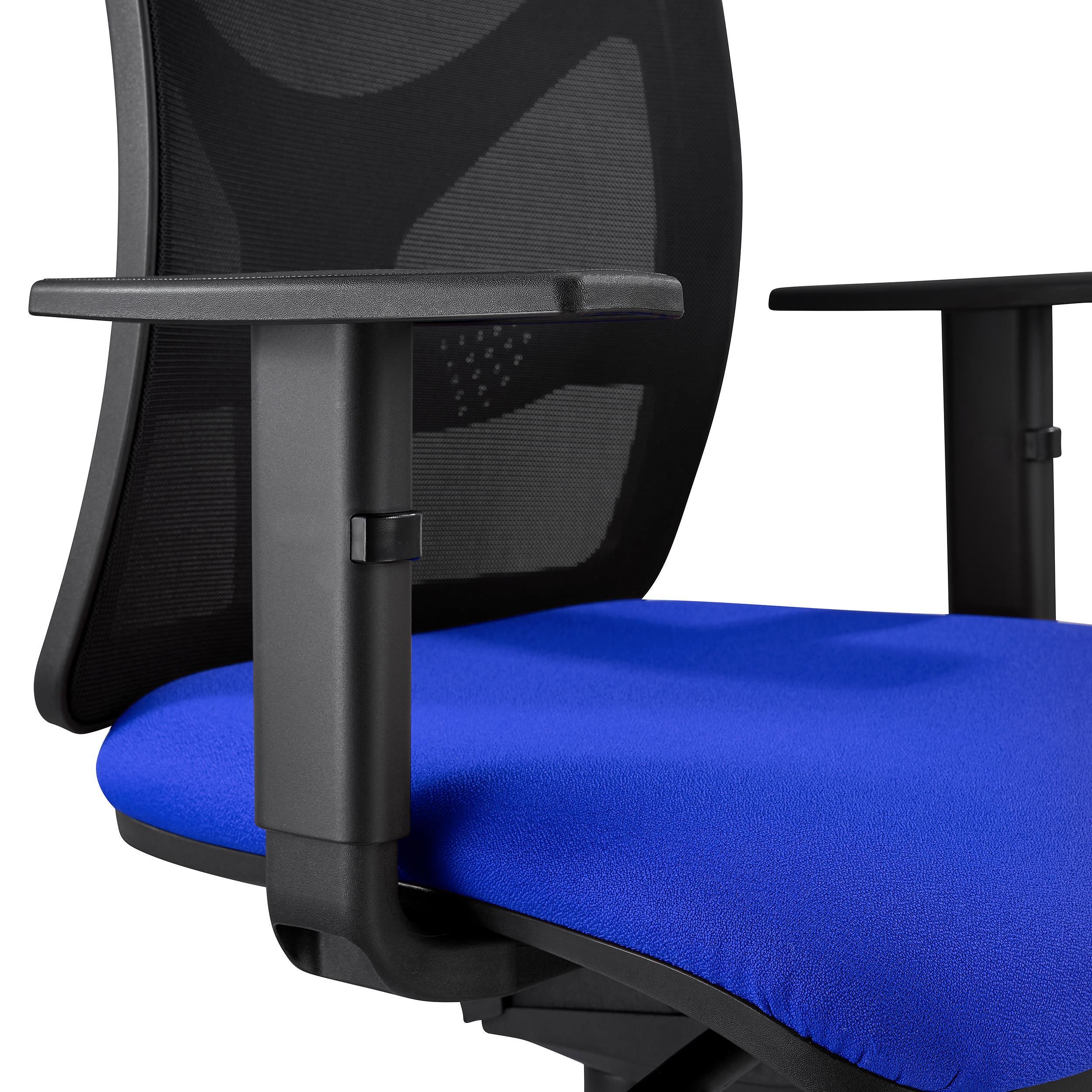 Silla de Oficina BAIKAL, Brazos Ajustables, Soporte Lumbar, en Tela color Negro