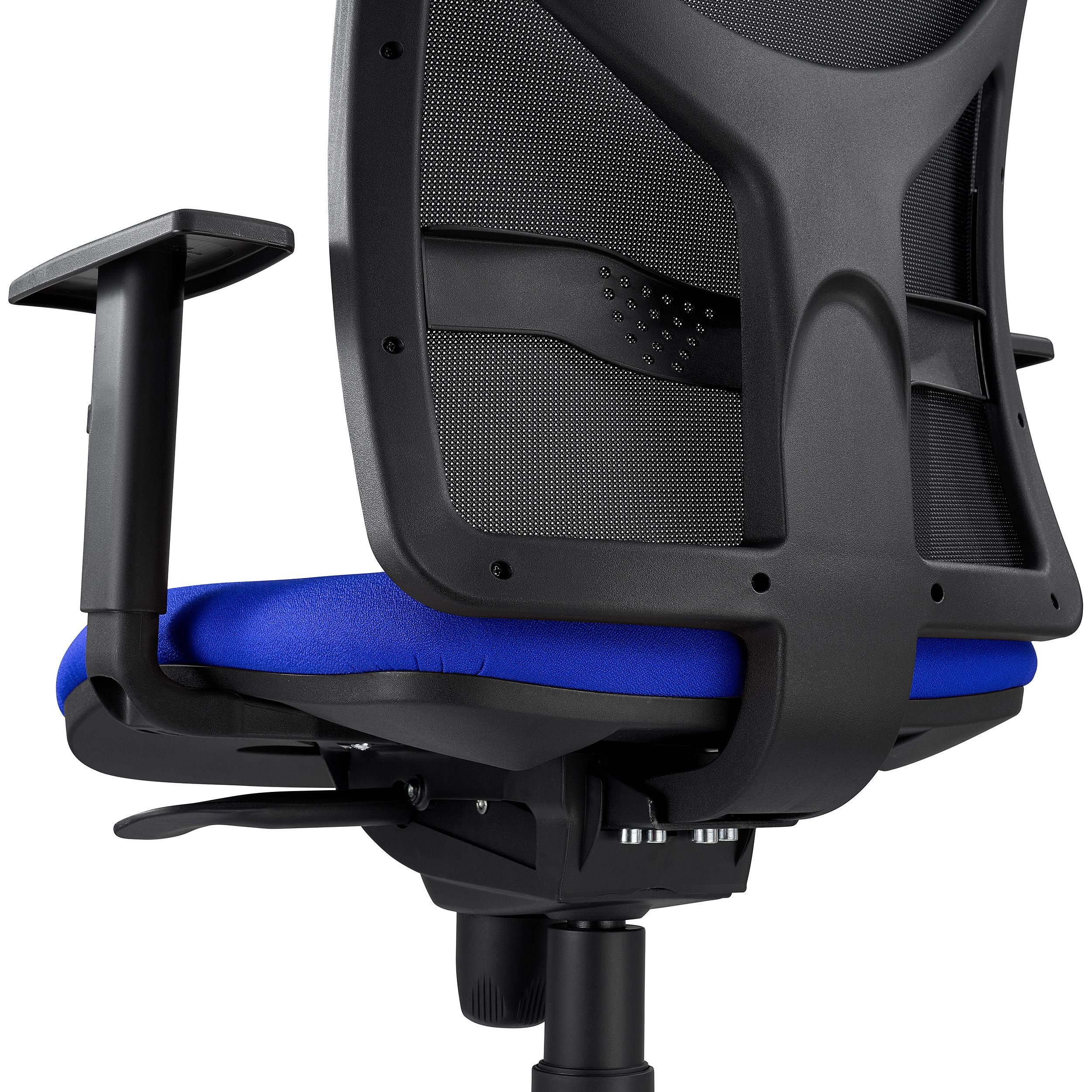 Silla de Oficina BAIKAL, Brazos Ajustables, Soporte Lumbar, en Tela color Negro