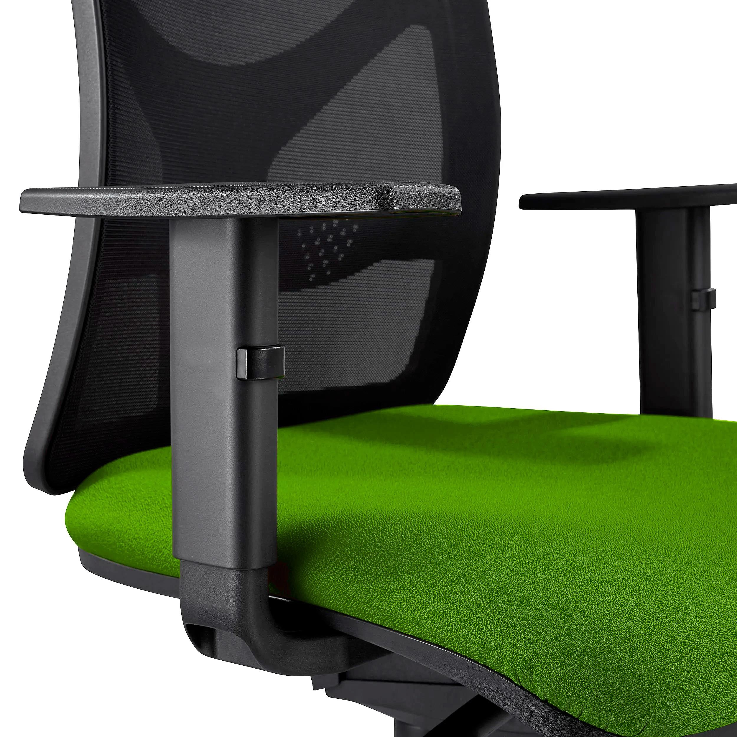 Silla de Oficina BAIKAL, Brazos Ajustables, Soporte Lumbar, en Tela color Negro