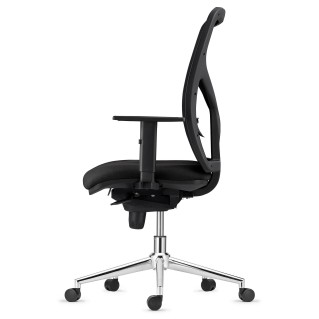 Silla de Oficina MILO, Base Metálica, en Tela color Negro 2