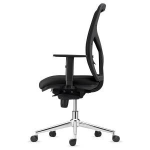 Silla de Oficina MILO, Base Metálica, en Tela color Negro