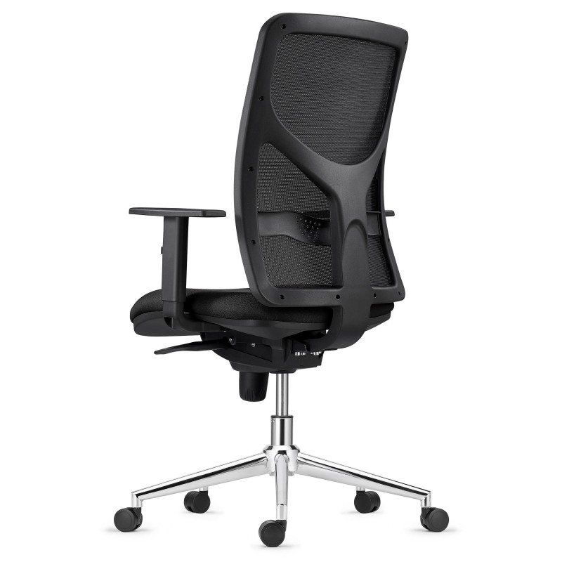 Silla de Oficina MILO, Base Metálica, en Tela color Negro