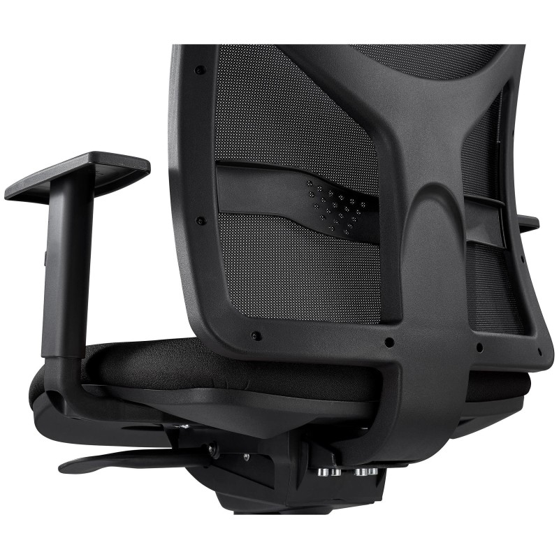 Silla de Oficina MILO, Base Metálica, en Tela color Negro