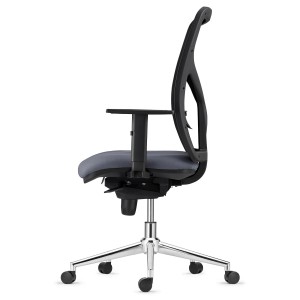 Silla de Oficina MILO, Base Metálica, en Tela color Negro