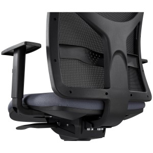 Silla de Oficina MILO, Base Metálica, en Tela color Negro