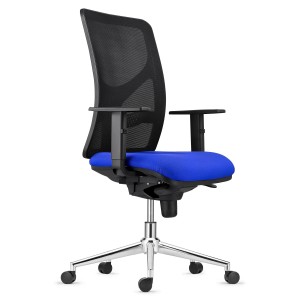 Silla de Oficina MILO, Base Metálica, en Tela color Negro