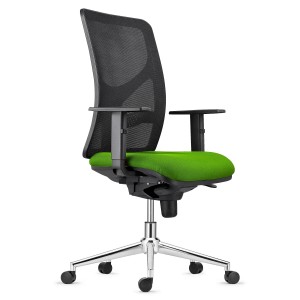 Silla de Oficina MILO, Base Metálica, en Tela color Negro