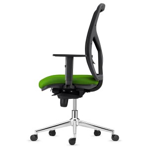 Silla de Oficina MILO, Base Metálica, en Tela color Negro