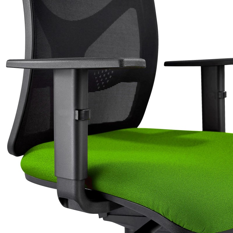 Silla de Oficina MILO, Base Metálica, en Tela color Negro