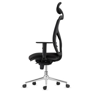 Silla de Oficina MILO PRO CROMO, Base Metálica, en Tela color Negro 2