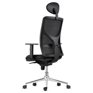 Silla de Oficina MILO PRO CROMO, Base Metálica, en Tela color Negro