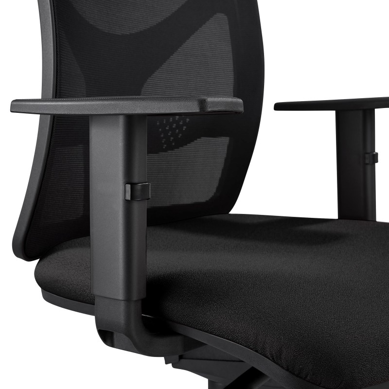 Silla de Oficina MILO PRO CROMO, Base Metálica, en Tela color Negro