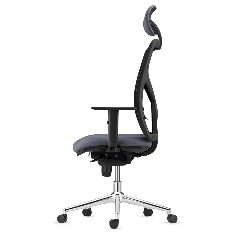 Silla de Oficina MILO PRO CROMO, Base Metálica, en Tela color Negro