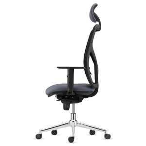 Silla de Oficina MILO PRO CROMO, Base Metálica, en Tela color Negro