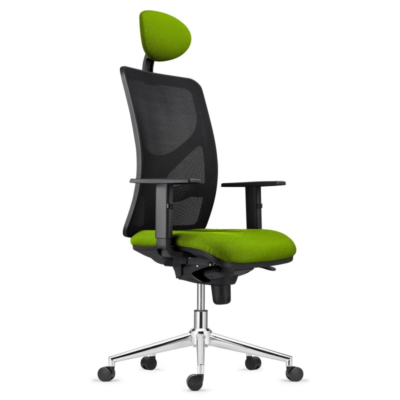 Silla de Oficina MILO PRO CROMO, Base Metálica, en Tela color Negro