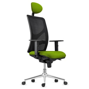 Silla de Oficina MILO PRO CROMO, Base Metálica, en Tela color Negro