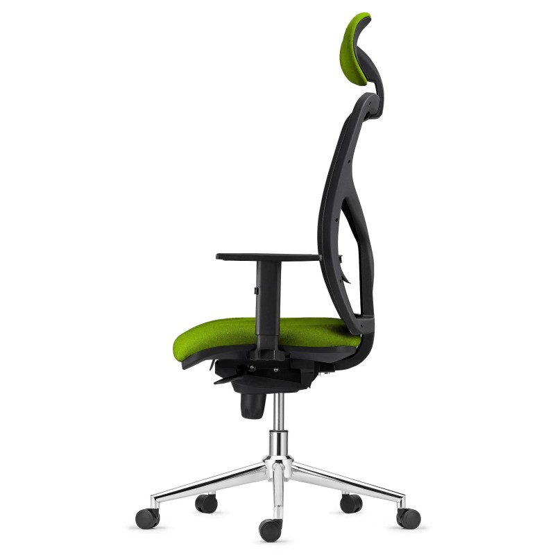 Silla de Oficina MILO PRO CROMO, Base Metálica, en Tela color Negro