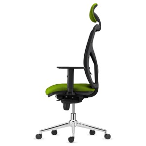 Silla de Oficina MILO PRO CROMO, Base Metálica, en Tela color Negro