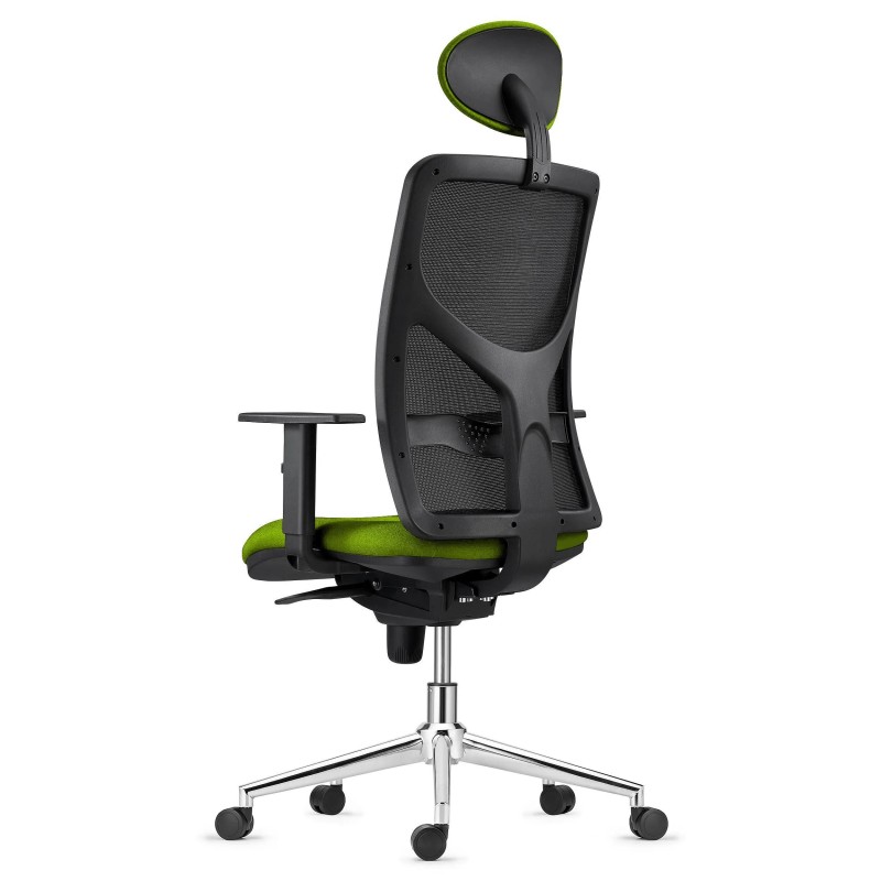 Silla de Oficina MILO PRO CROMO, Base Metálica, en Tela color Negro