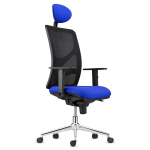 Silla de Oficina MILO PRO CROMO, Base Metálica, en Tela color Negro