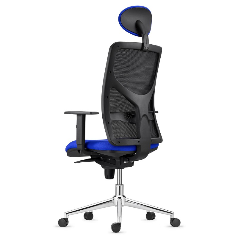 Silla de Oficina MILO PRO CROMO, Base Metálica, en Tela color Negro