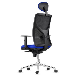 Silla de Oficina MILO PRO CROMO, Base Metálica, en Tela color Negro