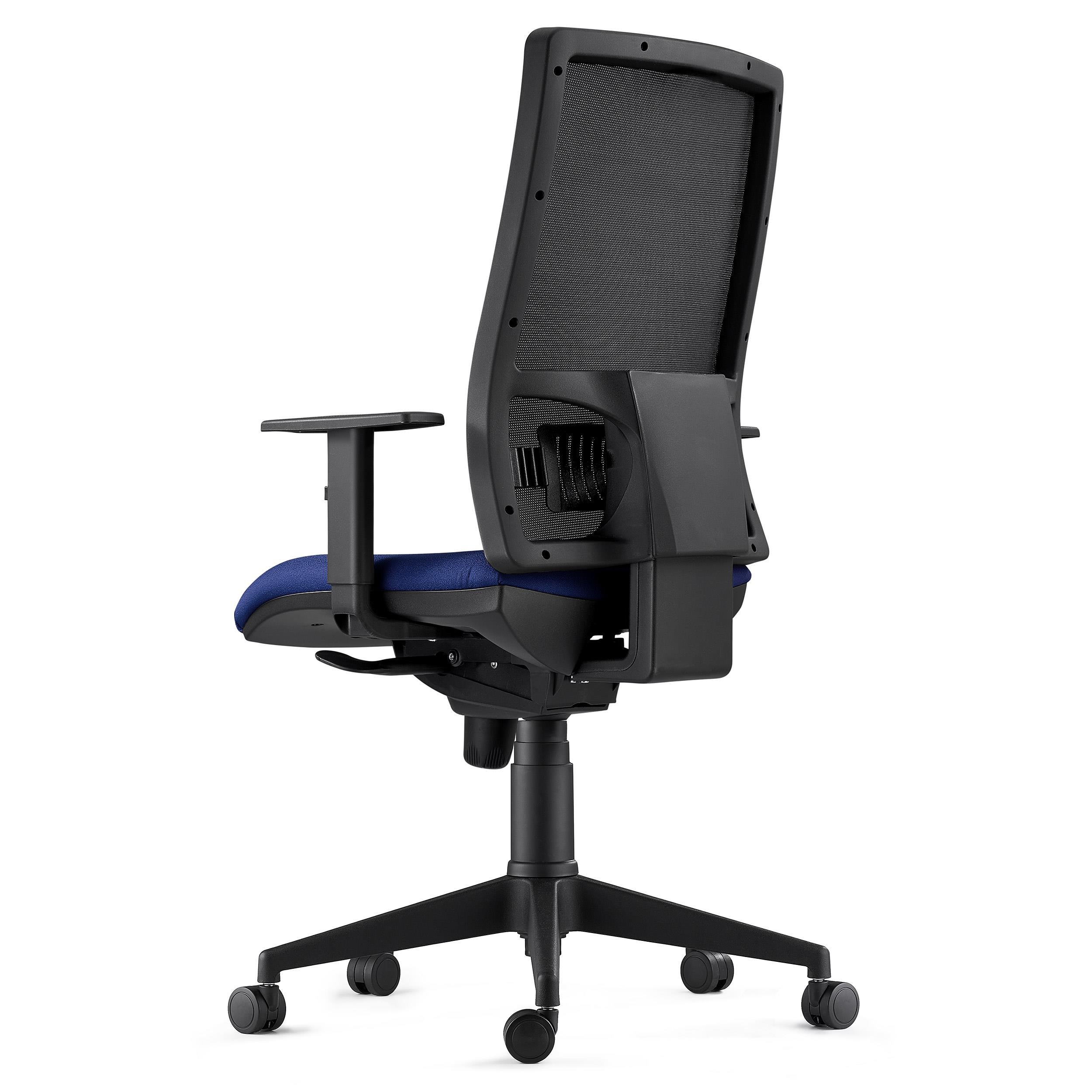 Silla Ergonómica EMERSON, Brazos Ajustables y Soporte Lumbar, en Negro