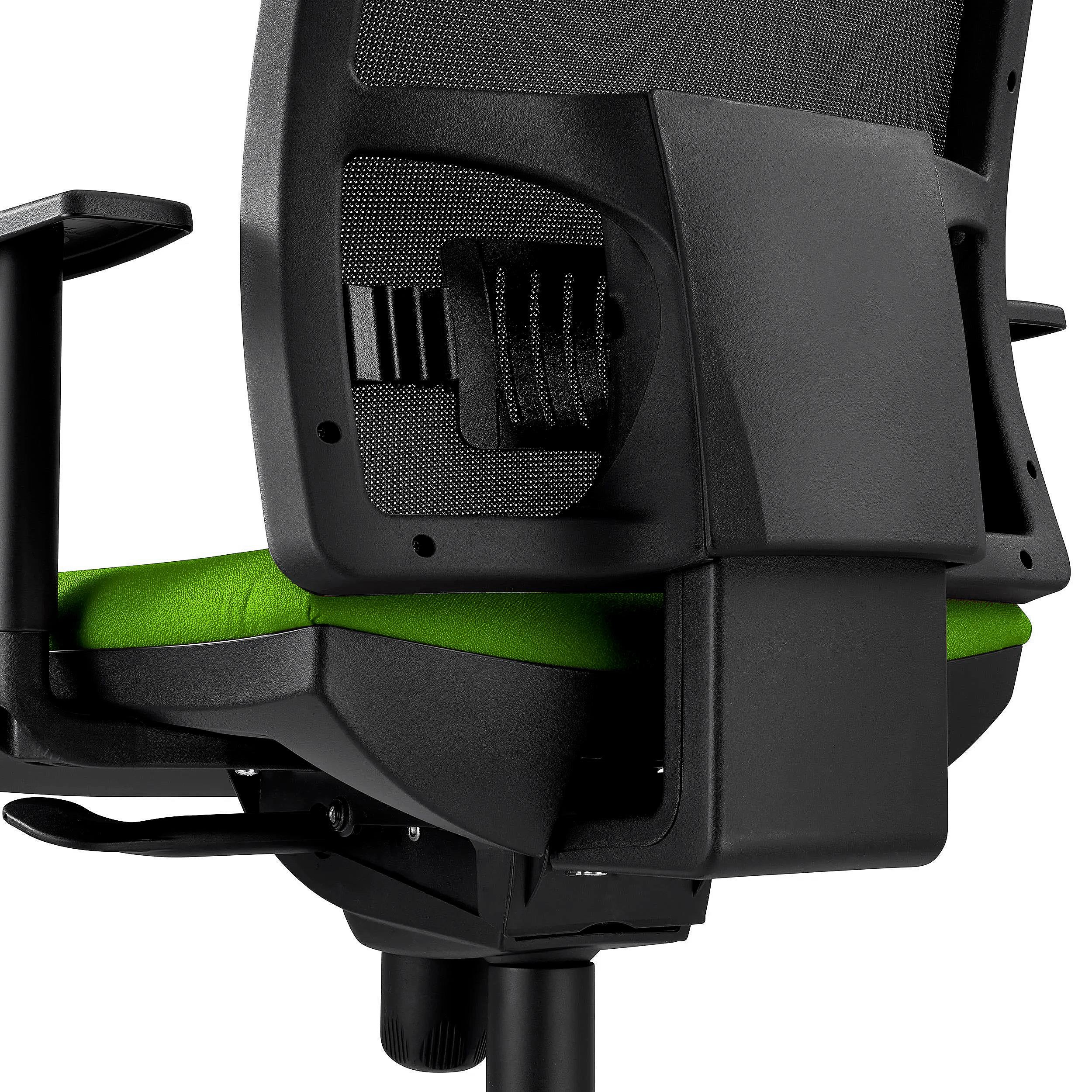 Silla Ergonómica EMERSON, Brazos Ajustables y Soporte Lumbar, en Negro