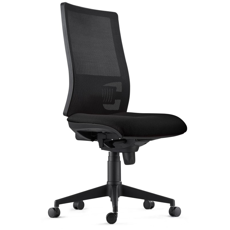 Silla Ergonómica EMERSON, sin brazos, homologada 8h, negro y negro
