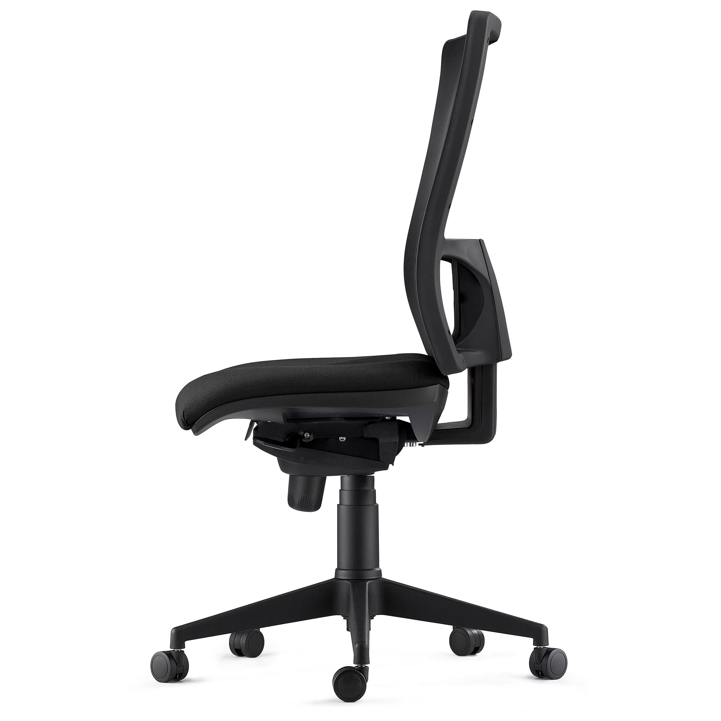 Silla Ergonómica EMERSON, Sin Reposabrazos, Respaldo Ajustable, en Tela color Negro