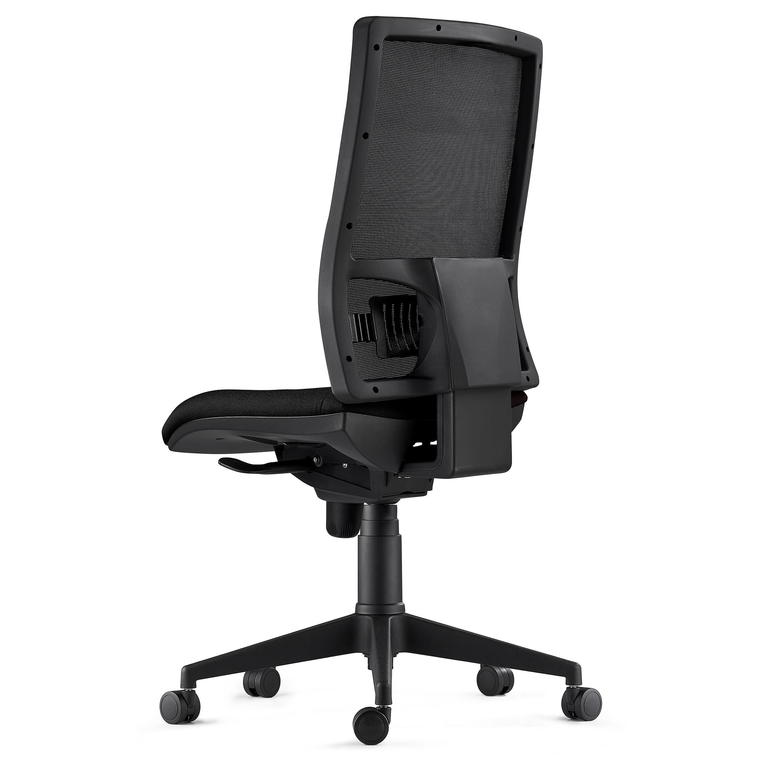 Silla Ergonómica EMERSON, Sin Reposabrazos, Respaldo Ajustable, en Tela color Negro