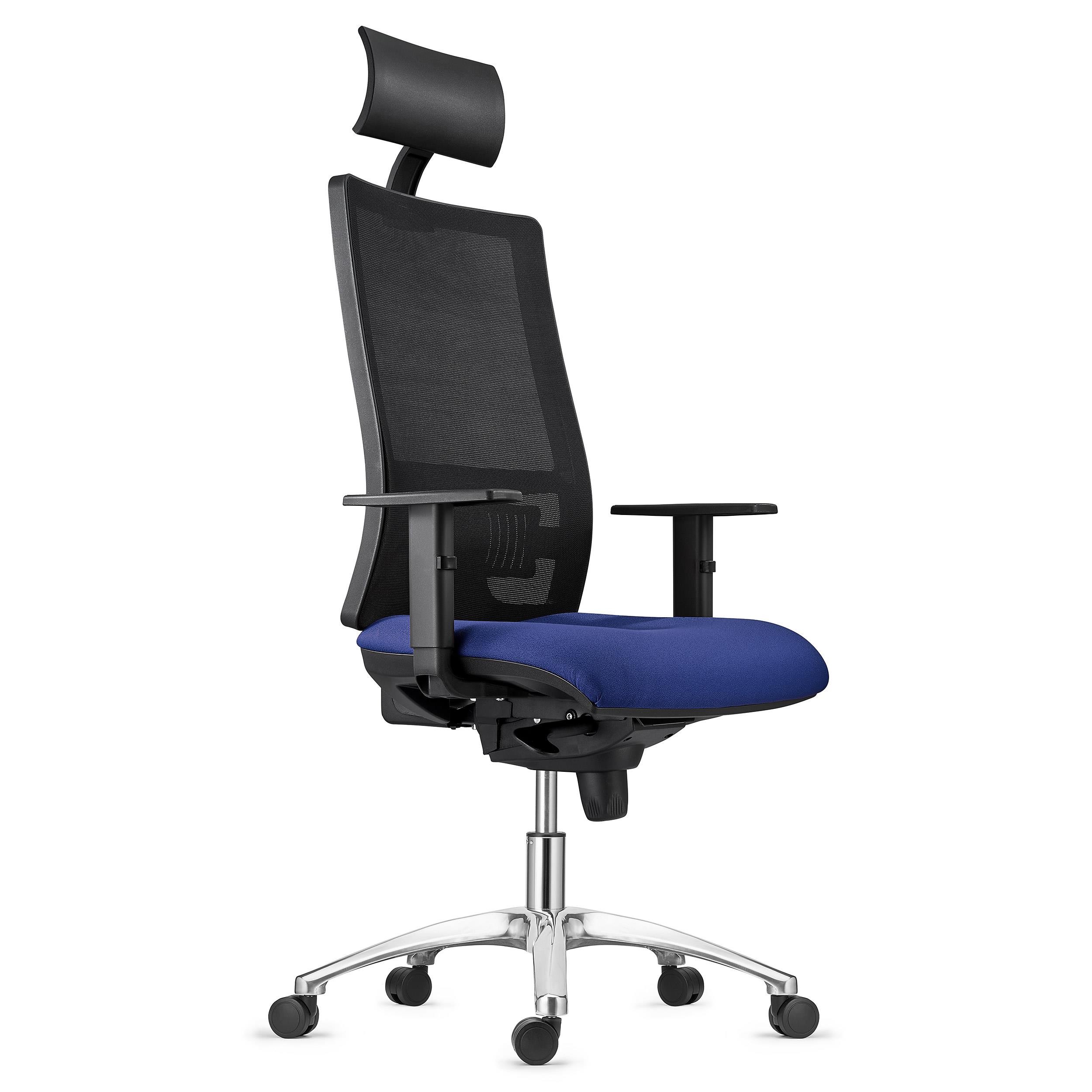 Silla Ergonómica MARSA, Base Metálica, Reposacabezas, Brazos Ajustables y Soporte Lumbar, en Negro
