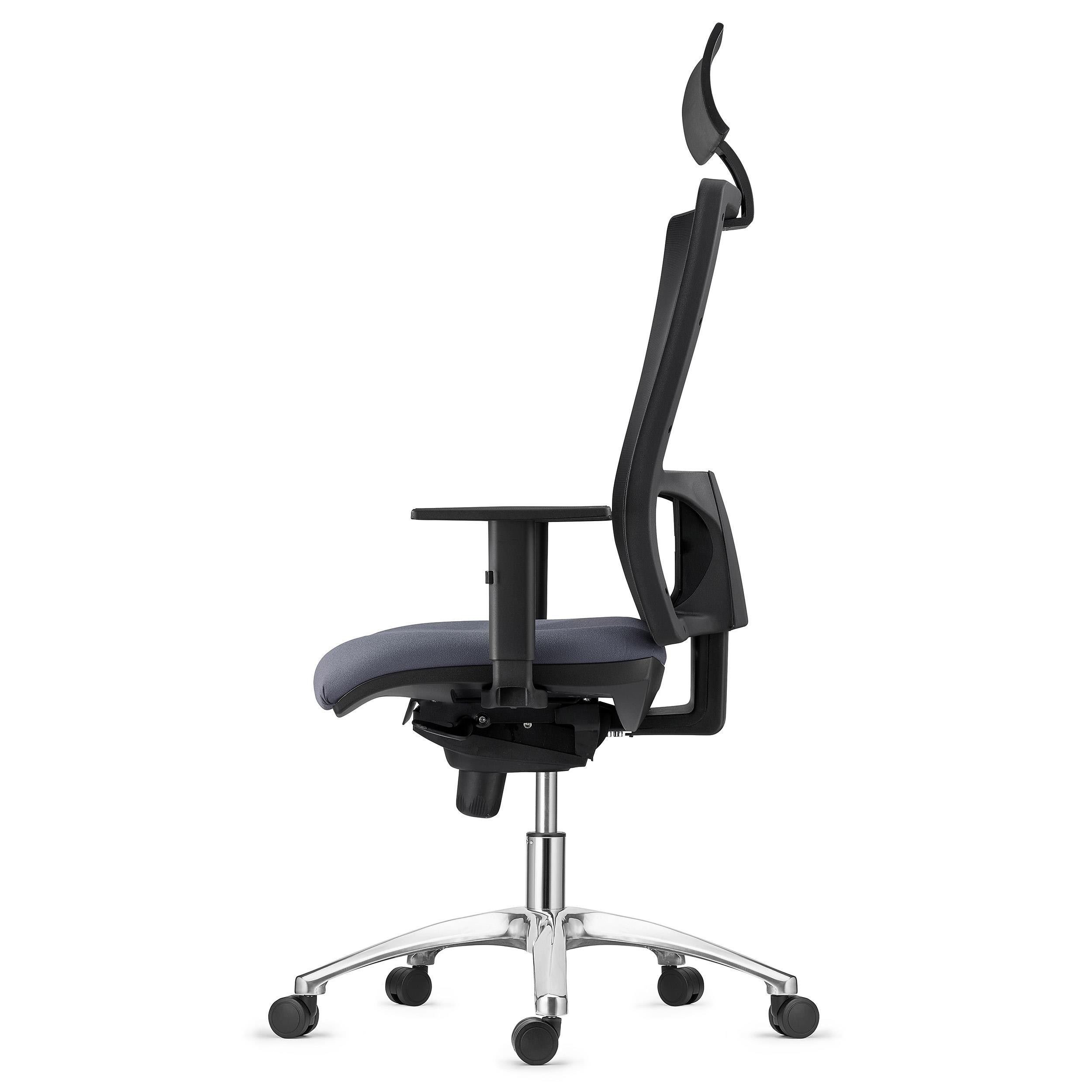 Silla Ergonómica MARSA, Base Metálica, Reposacabezas, Brazos Ajustables y Soporte Lumbar, en Negro