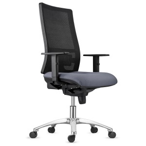 Silla Ergonómica EMERSON, base metálica, homologada 8h, negro