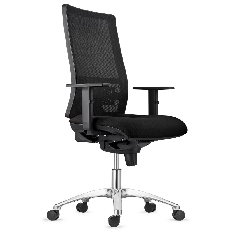 Silla Ergonómica EMERSON, base metálica, homologada 8h, negro