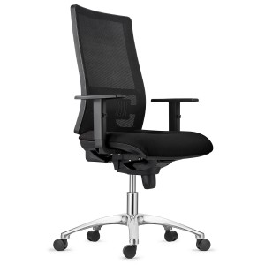 Silla Ergonómica EMERSON, base metálica, homologada 8h, negro
