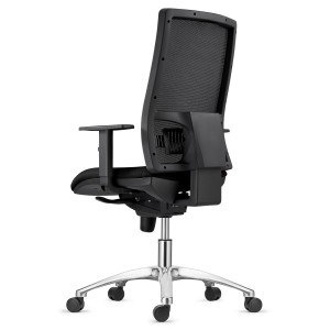 Silla Ergonómica EMERSON, base metálica, homologada 8h, negro