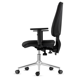 Silla de Oficina INDIANA en Tela color Negro con Base Metálica 2