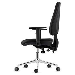 Silla de Oficina INDIANA en Tela color Negro con Base Metálica