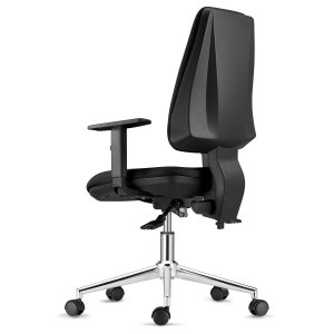 Silla de Oficina INDIANA en Tela color Negro con Base Metálica