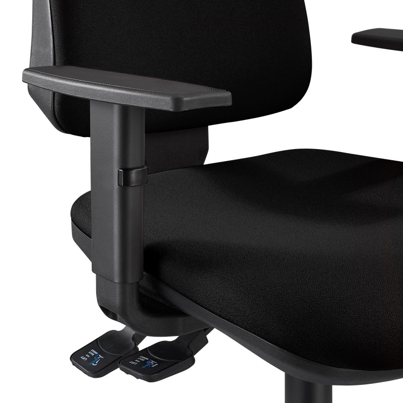 Silla de Oficina INDIANA en Tela color Negro con Base Metálica
