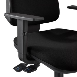 Silla de Oficina INDIANA en Tela color Negro con Base Metálica