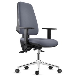 Silla de Oficina INDIANA en Tela color Negro con Base Metálica