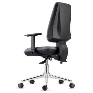 Silla de Oficina INDIANA en Tela color Negro con Base Metálica