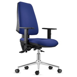 Silla de Oficina INDIANA en Tela color Negro con Base Metálica