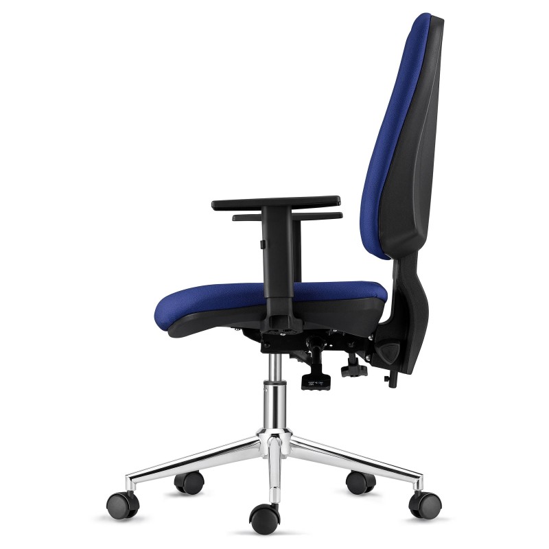 Silla de Oficina INDIANA en Tela color Negro con Base Metálica