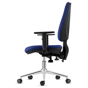 Silla de Oficina INDIANA en Tela color Negro con Base Metálica